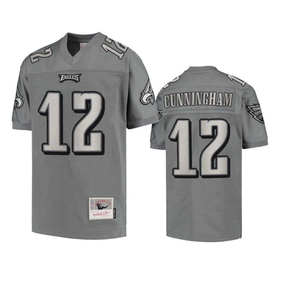 eagles randall cunningham charcoal metal replica jersey