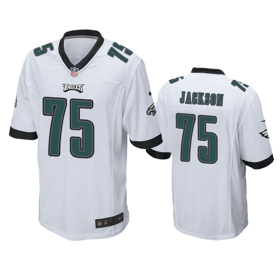 eagles tarron jackson white game jersey