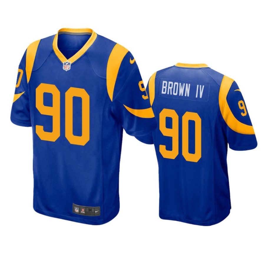 earnest brown iv rams royal game jersey