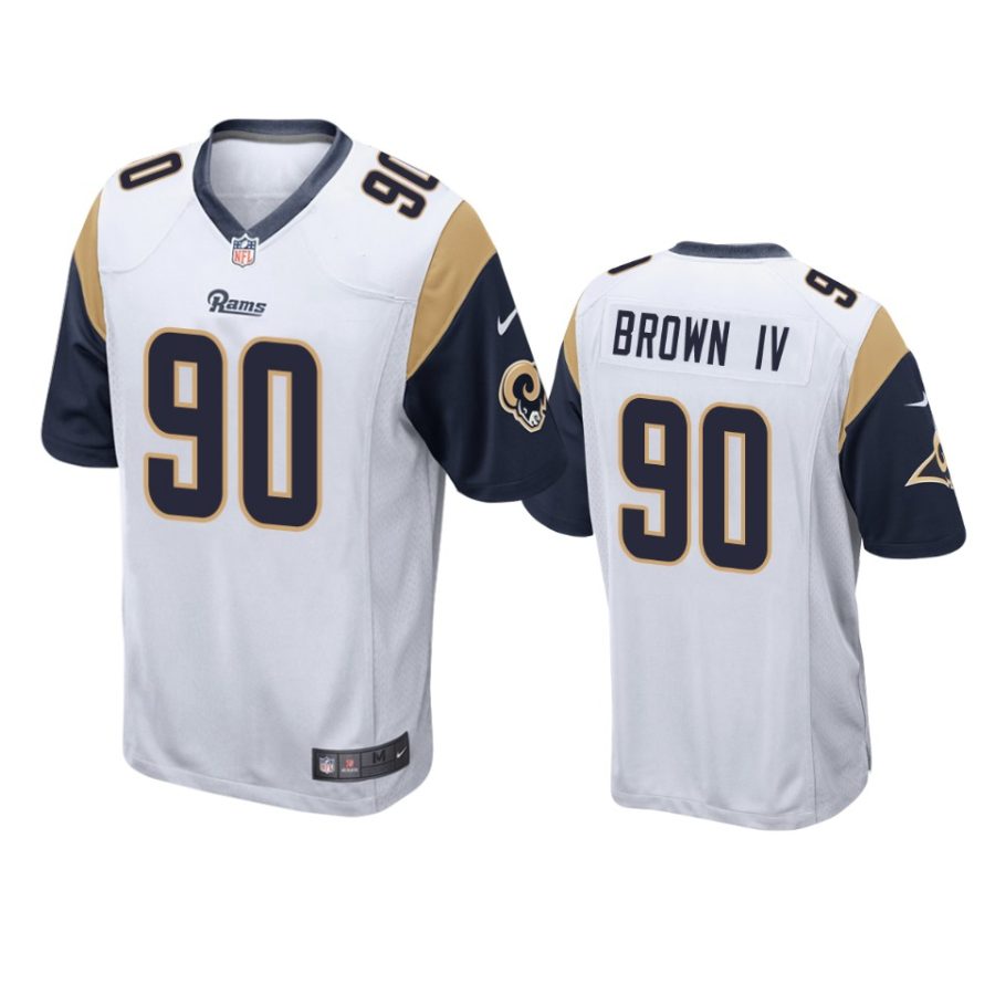 earnest brown iv rams white game jersey