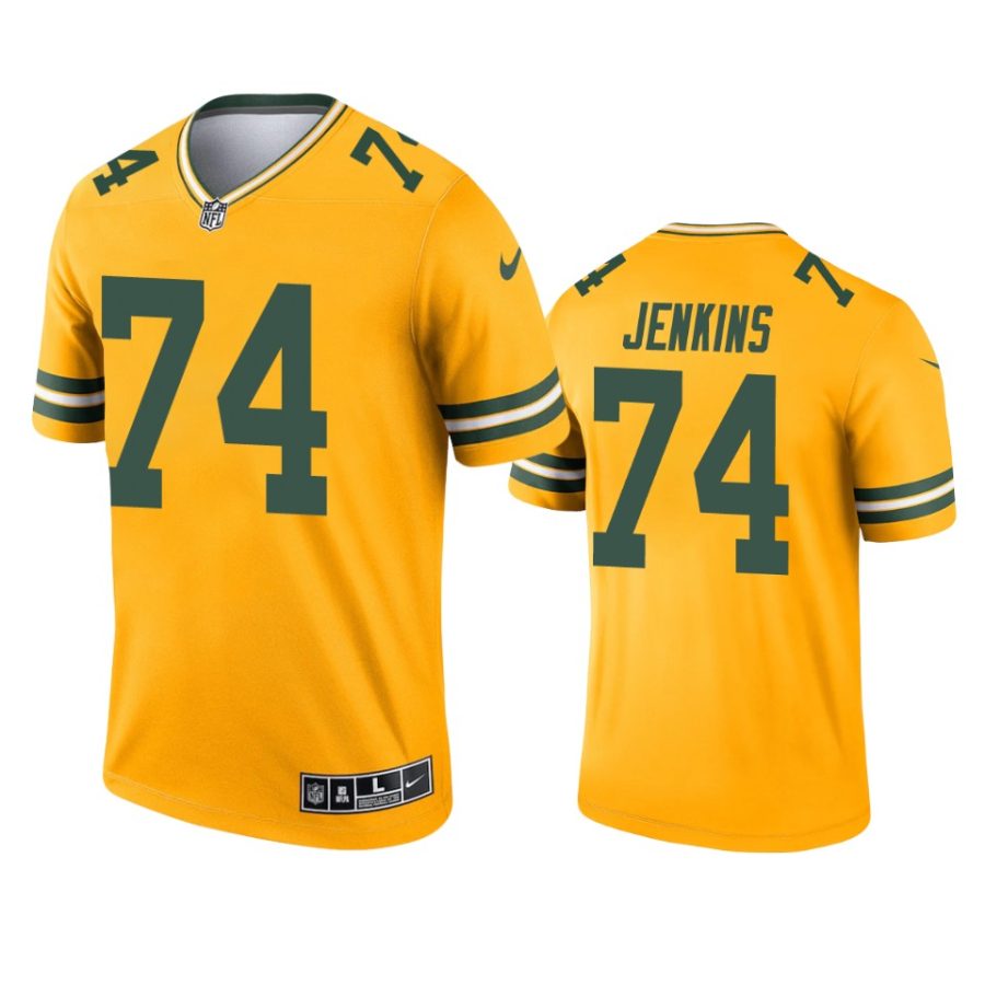 elgton jenkins packers 2021 inverted legend gold jersey