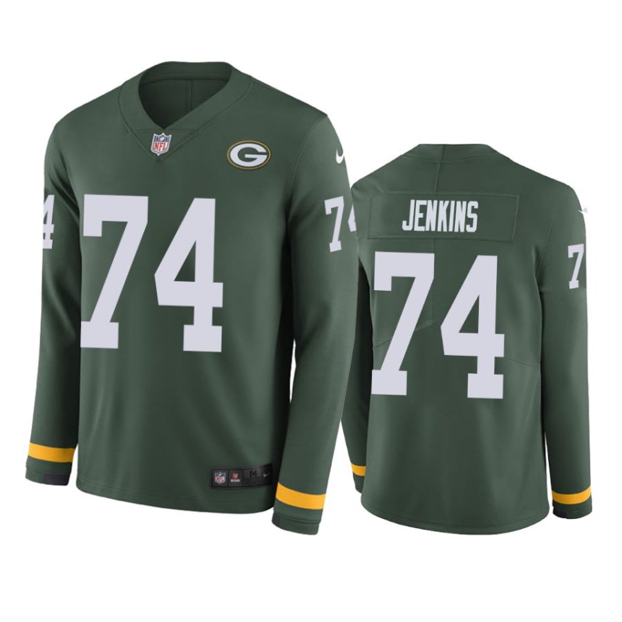 elgton jenkins packers green therma long sleeve jersey