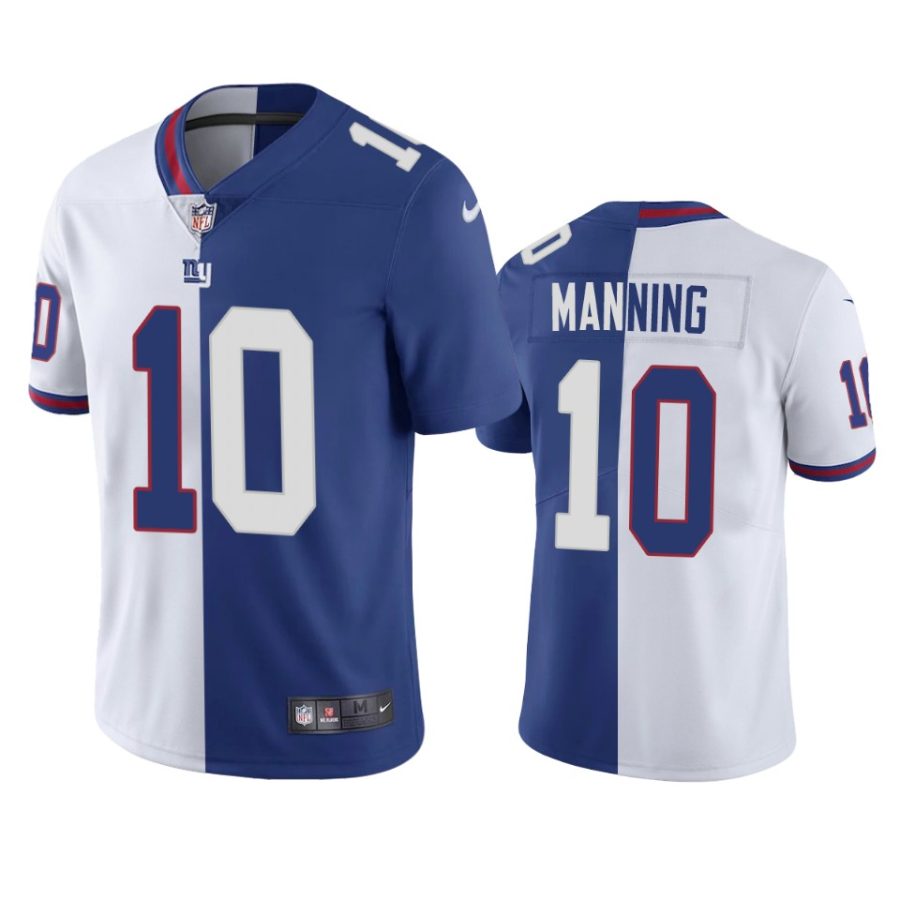 eli manning giants royal white split vapor limited jersey