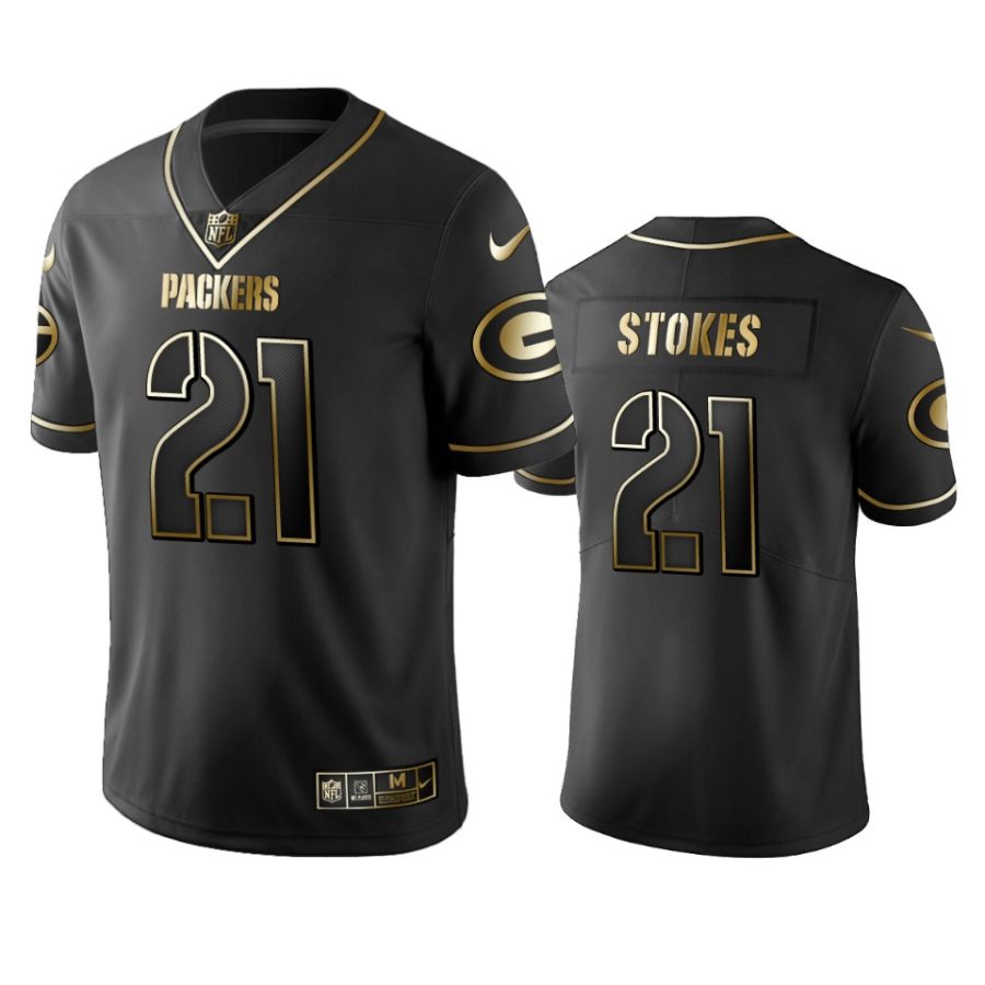 eric stokes packers black golden edition jersey