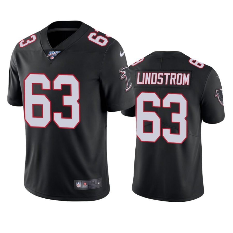 falcons chris lindstrom black limited 100th season jersey