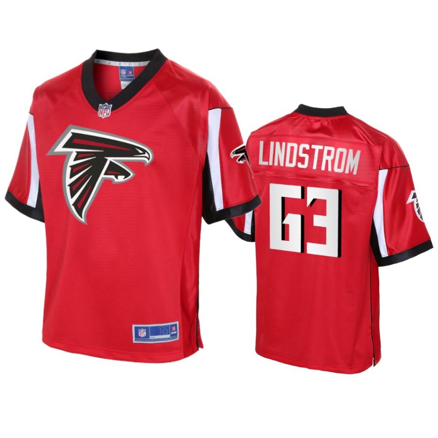 falcons chris lindstrom pro line red icon jersey