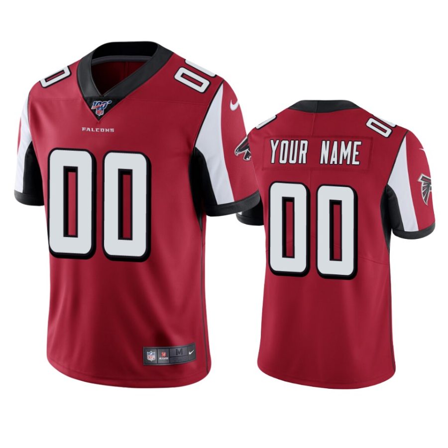 falcons custom red limited 100th season jersey