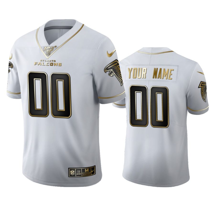 falcons custom white golden edition 100th season jersey