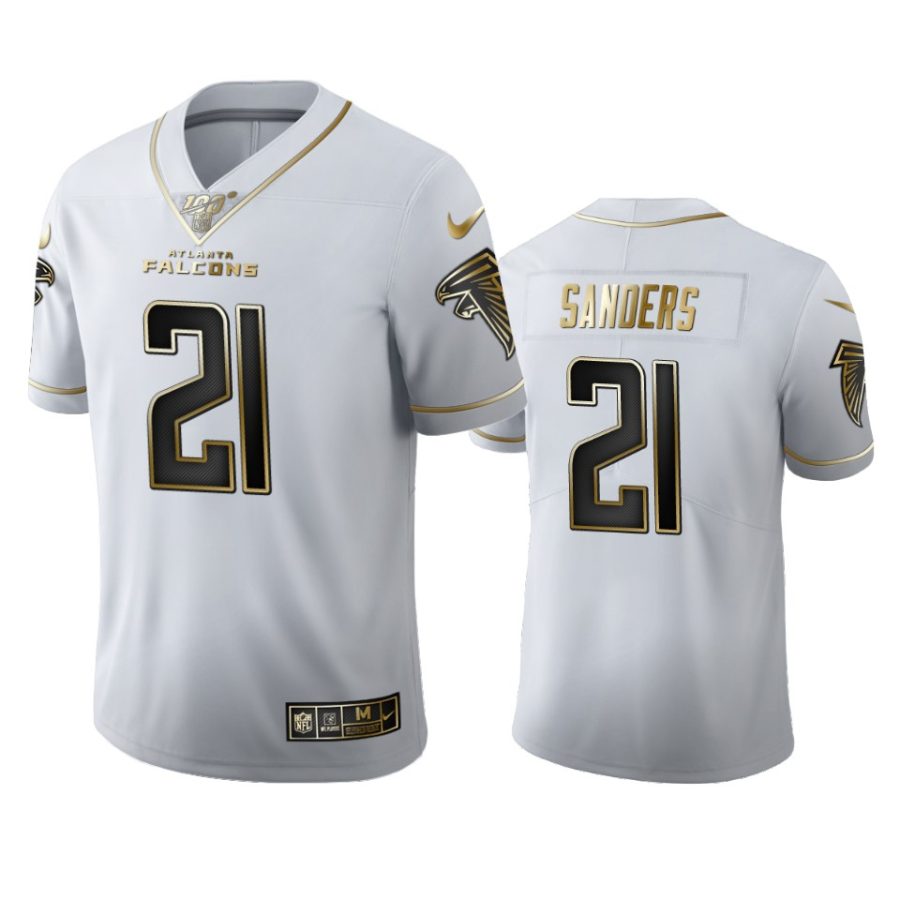 falcons deion sanders white golden edition 100th season jersey