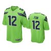 fan seahawks neon green game jersey