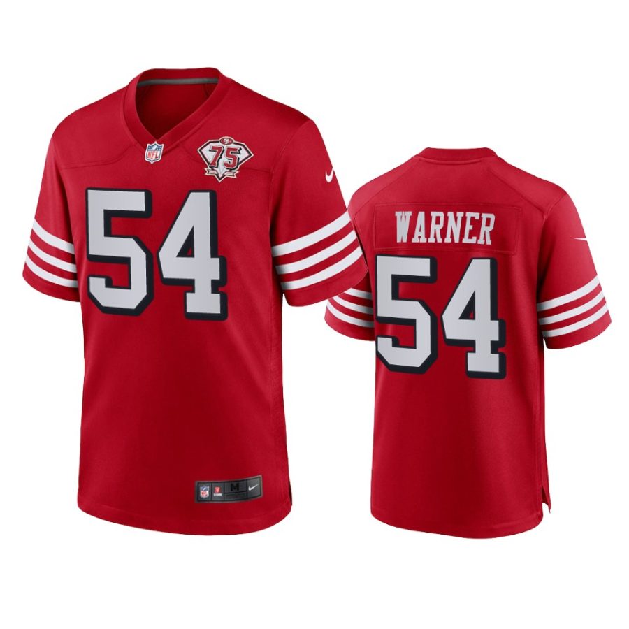 fred warner 49ers scarlet 75th anniversary jersey