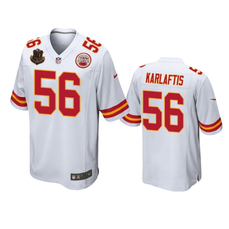 george karlaftis chiefs white 50th anniversary of operation linebacker jersey