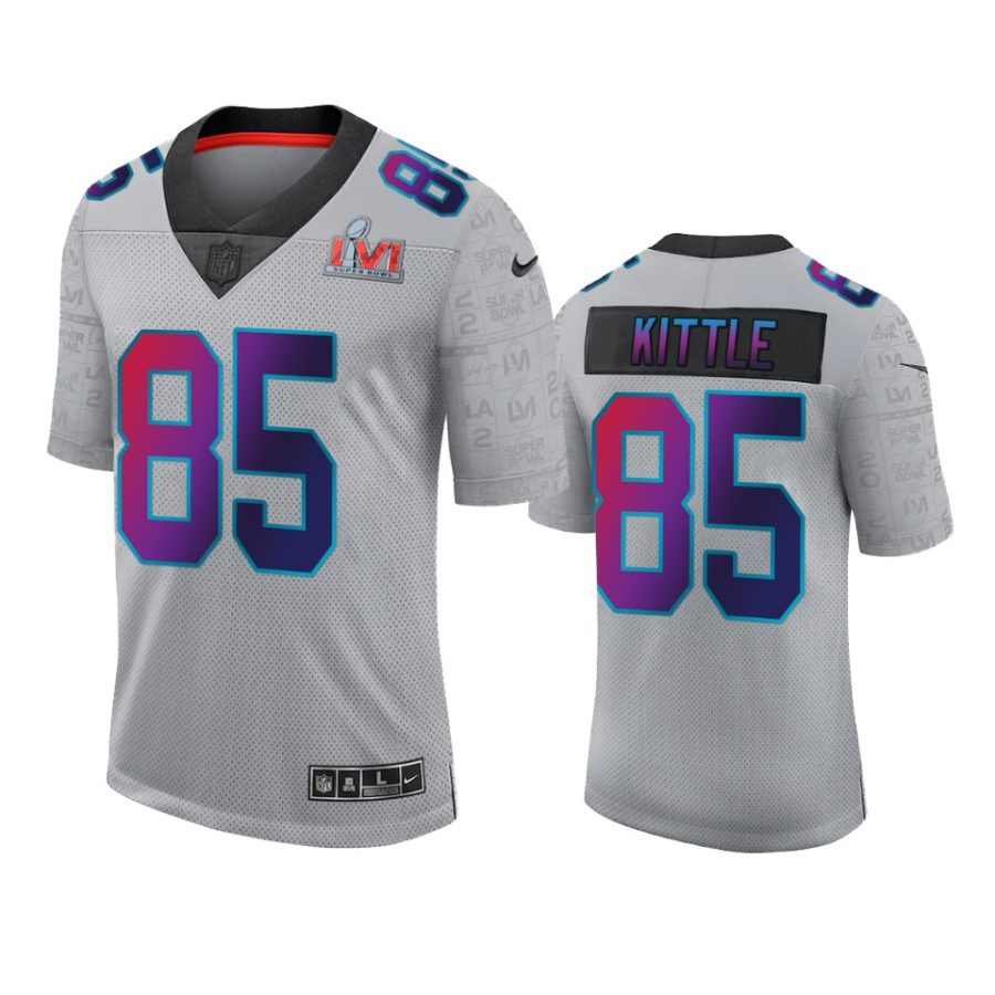 george kittle 49ers gray super bowl lvi limited jersey