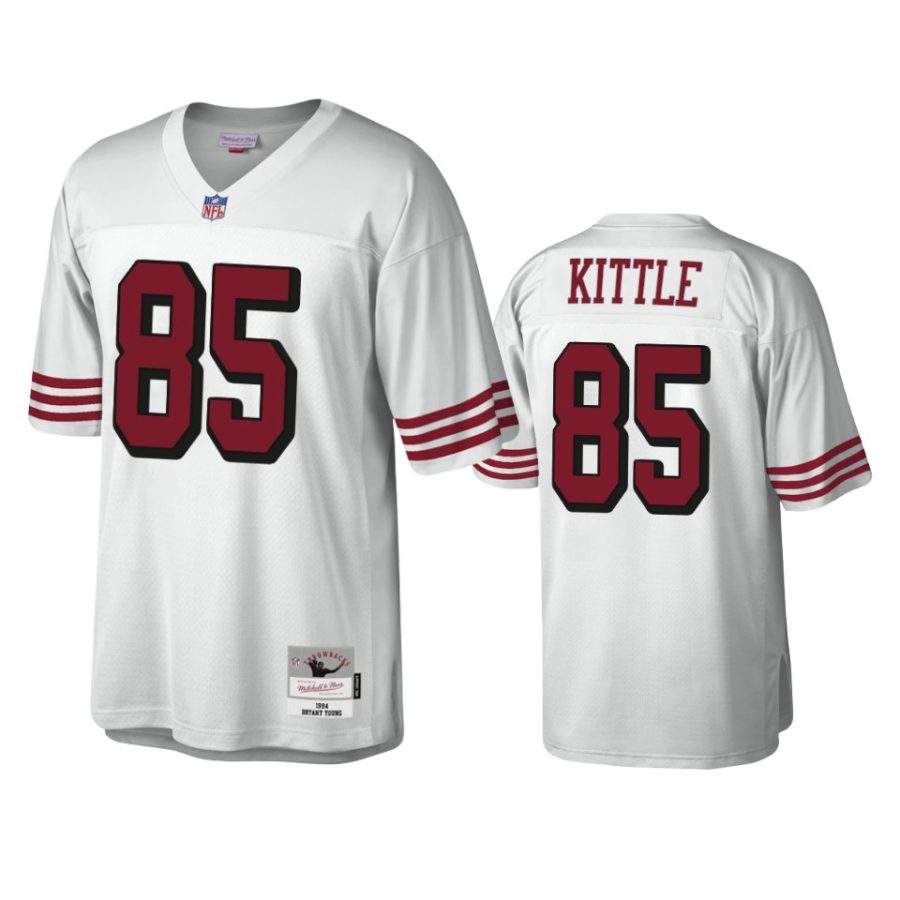 george kittle 49ers white legacy replica throwback jersey