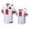 giants daniel jones white 4x super bowl champions patch game jersey