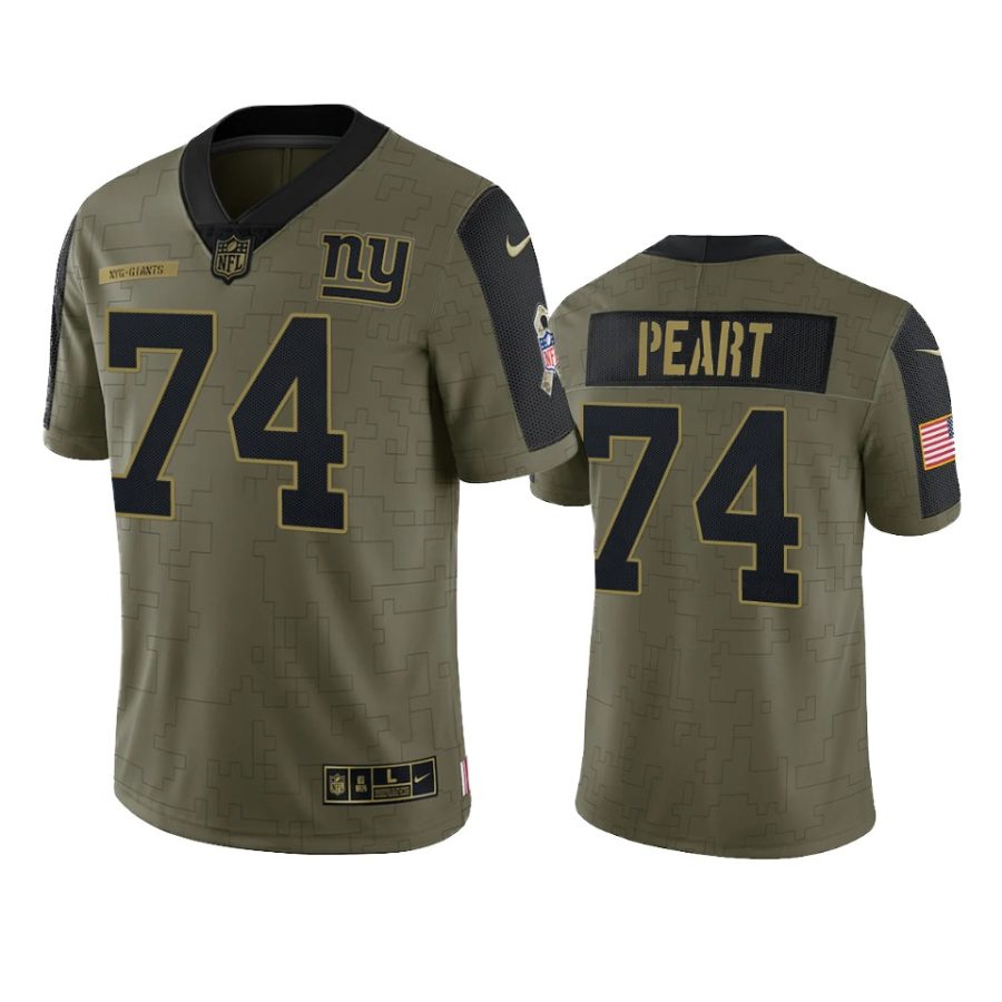 giants matt peart olive limited 2021 salute to service jersey