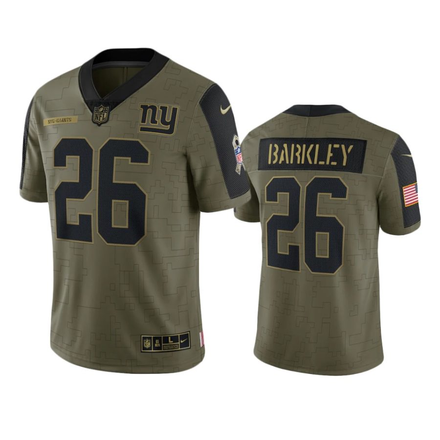 giants saquon barkley olive limited 2021 salute to service jersey