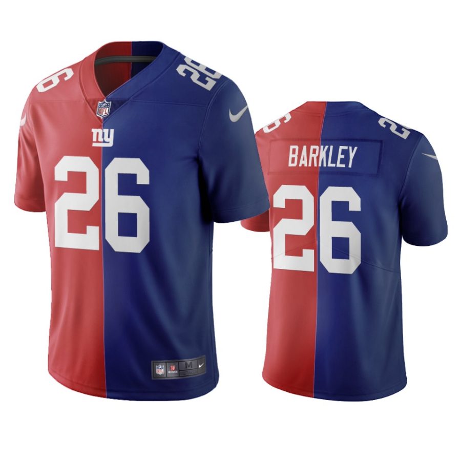 giants saquon barkley red royal vapor limited two tone jersey