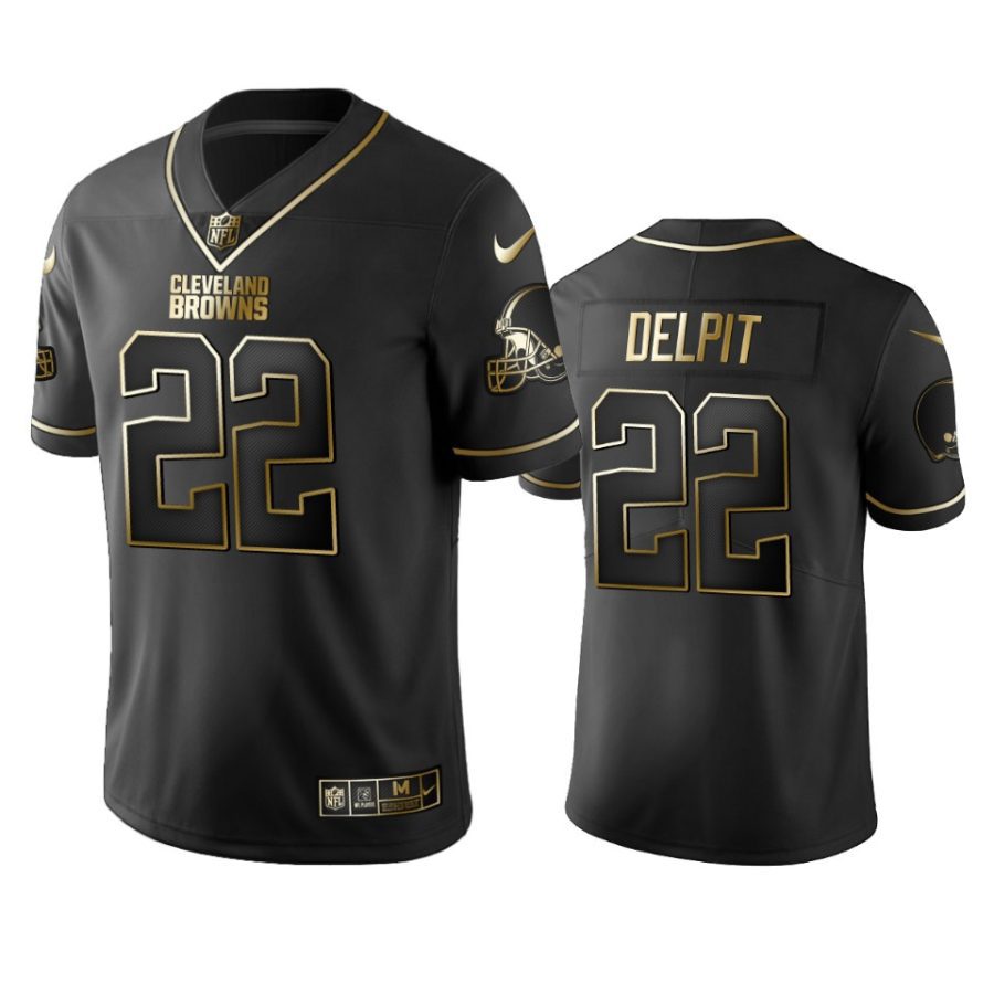 grant delpit browns black golden edition jersey