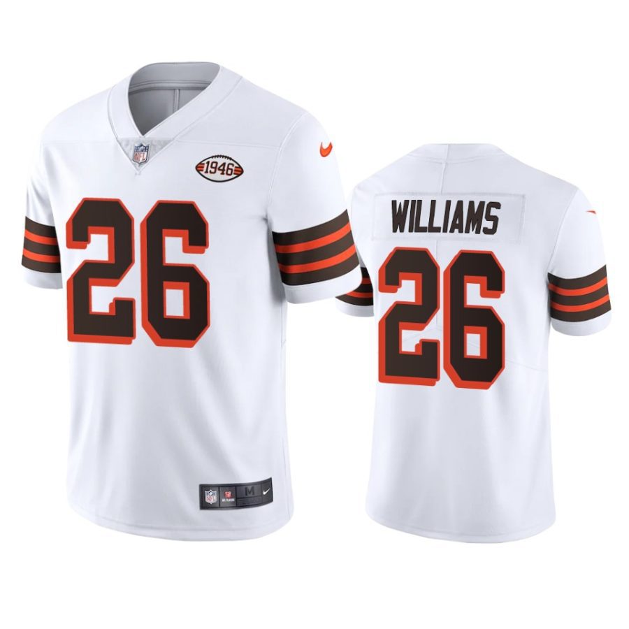 greedy williams browns white 1946 collection alternate vapor limited jersey