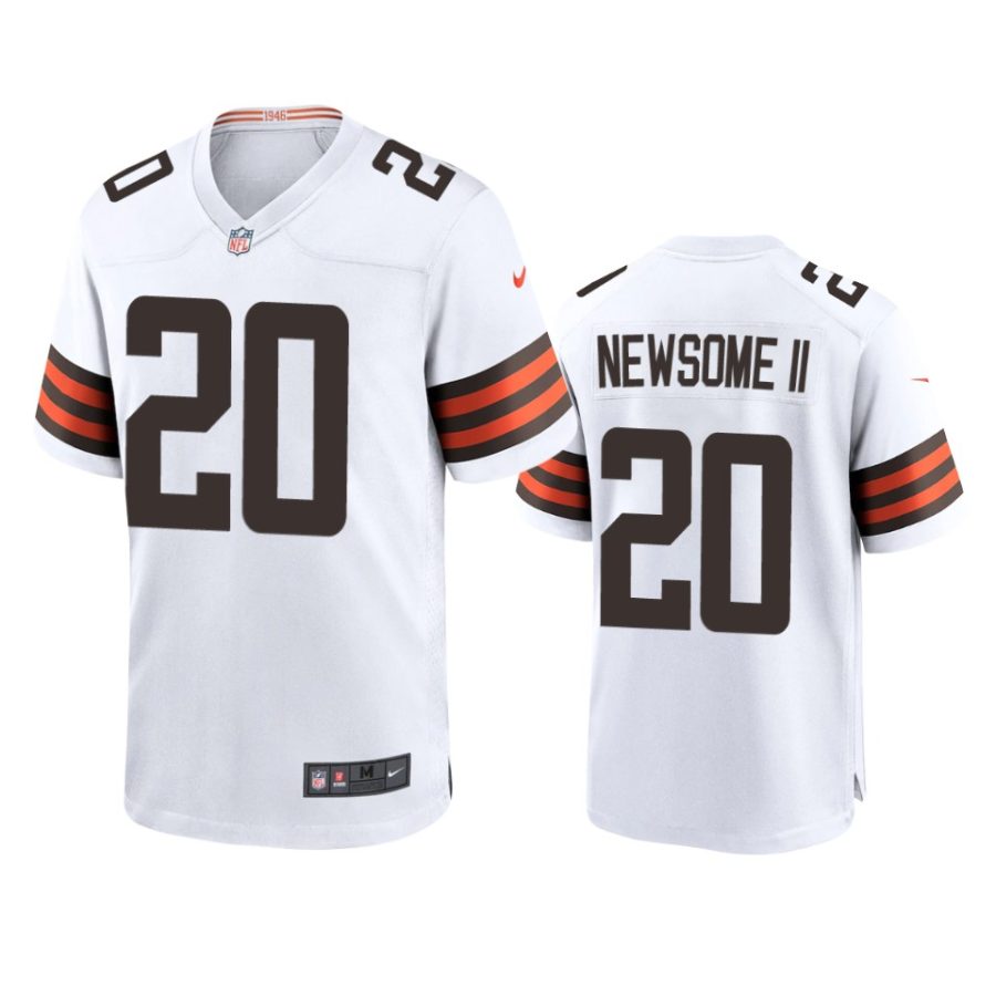 greg newsome ii browns white game jersey