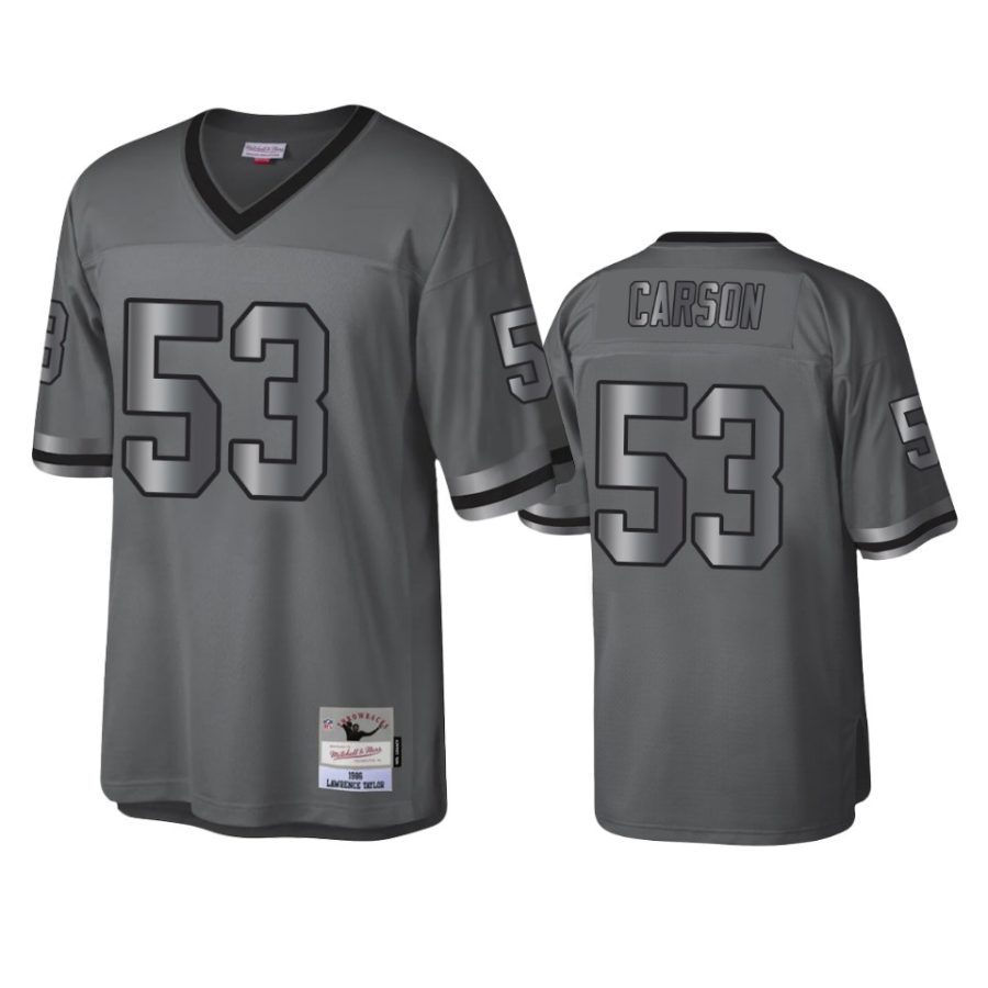 harry carson giants charcoal throwback metal legacy jersey