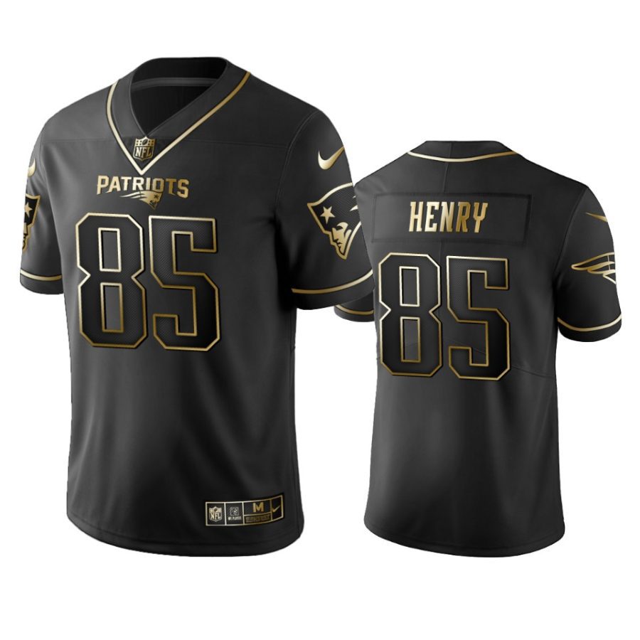hunter henry patriots black golden edition jersey
