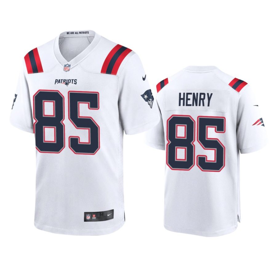 hunter henry patriots white game jersey