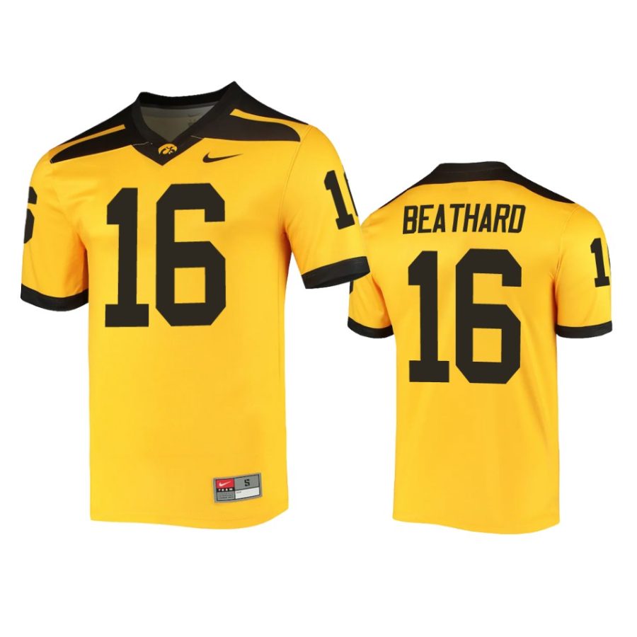 iowa hawkeyes c.j. beathard gold alternate jersey