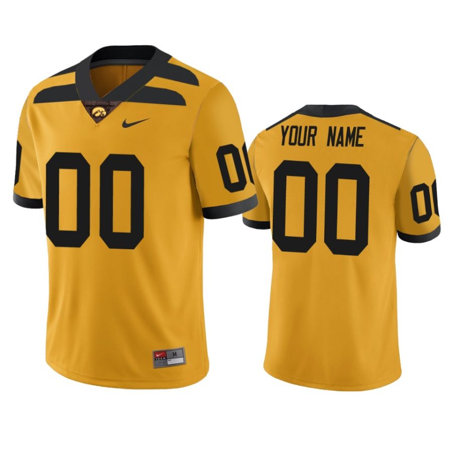 iowa hawkeyes custom gold college football jersey