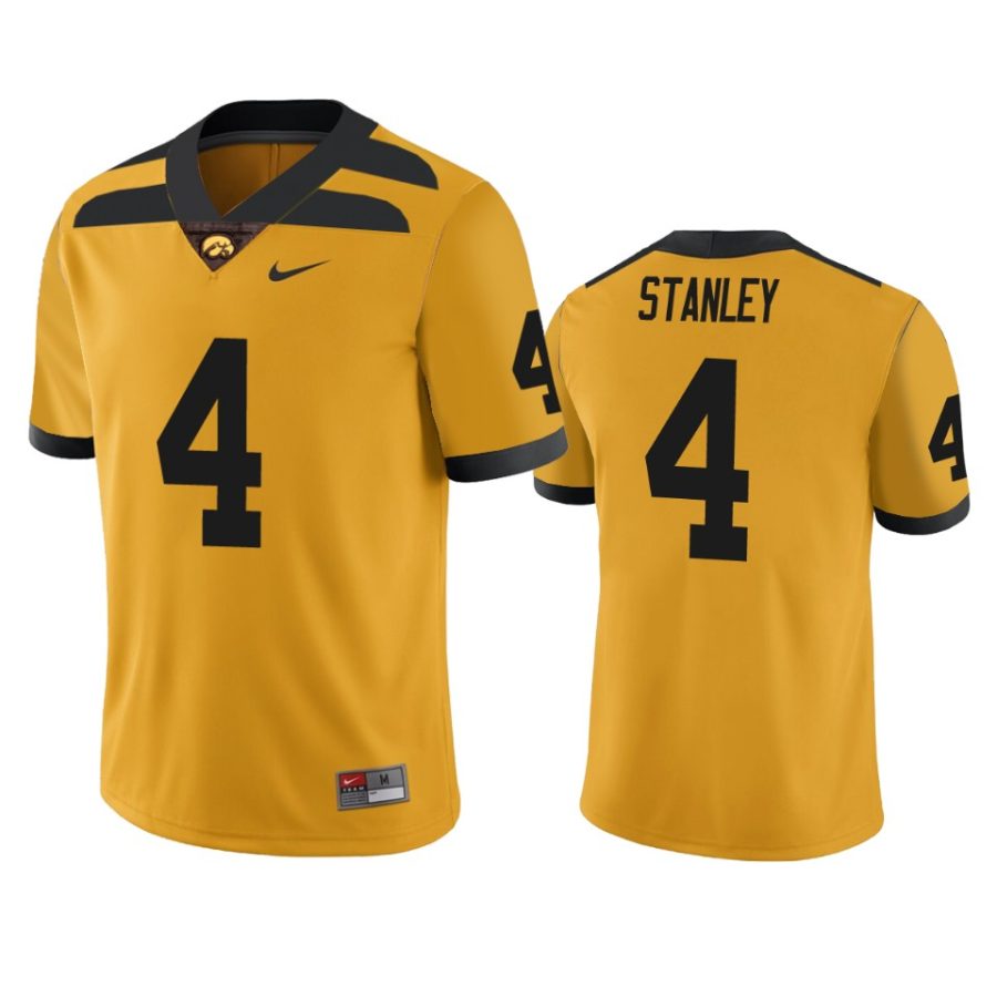 iowa hawkeyes nate stanley gold college football jersey