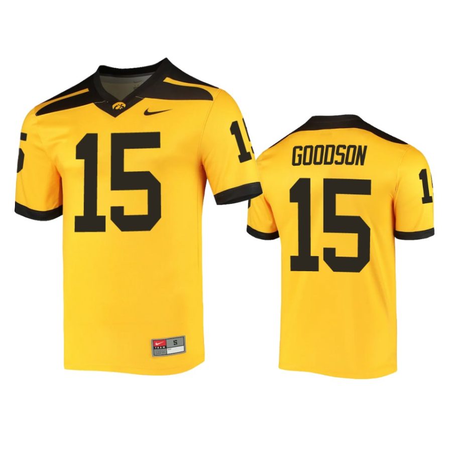 iowa hawkeyes tyler goodson gold alternate jersey