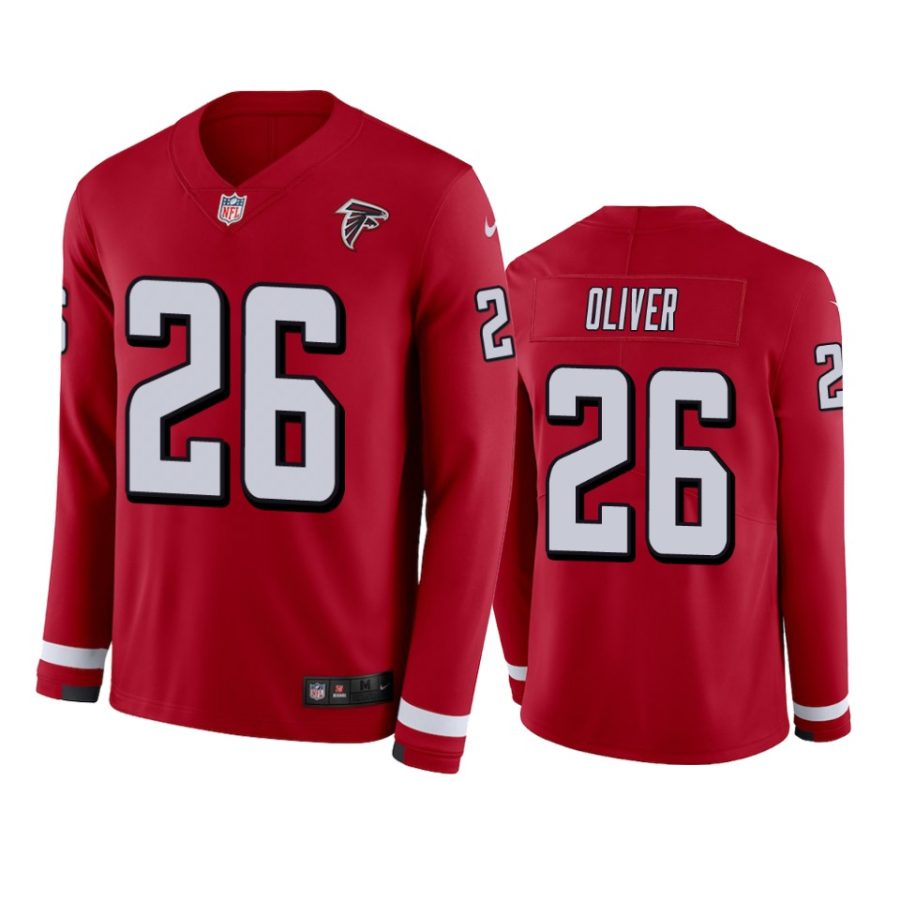 isaiah oliver falcons red therma long sleeve jersey