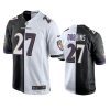 j.k. dobbins ravens black white split game jersey