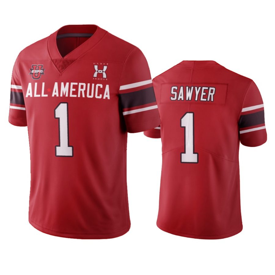 jack sawyer red 2021 under armour all america game jersey