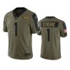 jaguars travis etienne olive limited 2021 salute to service jersey