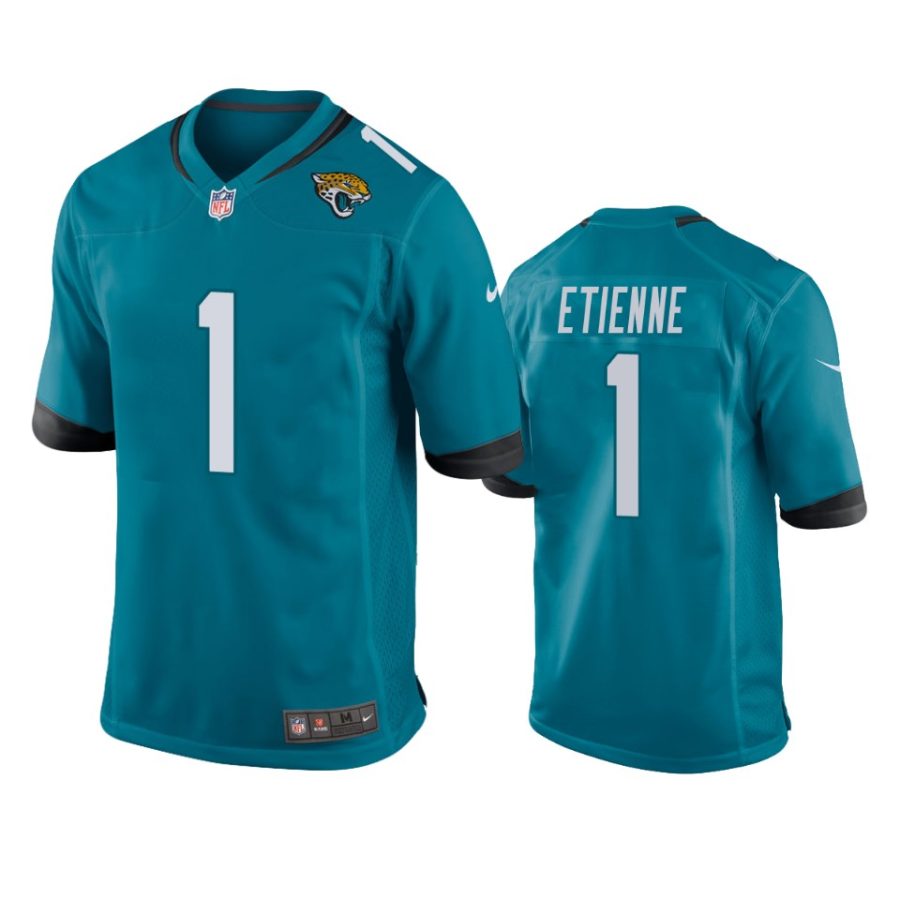 jaguars travis etienne teal game jersey 0a