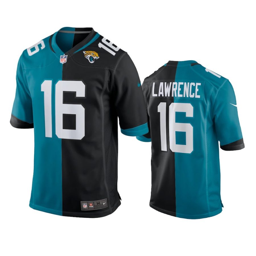 jaguars trevor lawrence teal black 2021 nfl draft split jersey