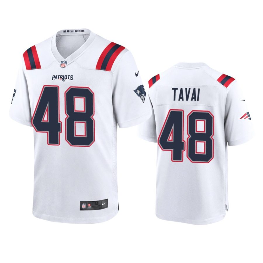 jahlani tavai patriots white game jersey