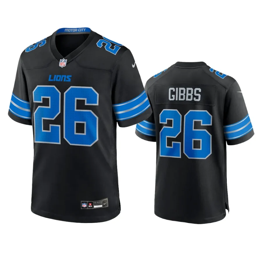 jahmyr gibbs lions black 2024 2nd alternate jersey