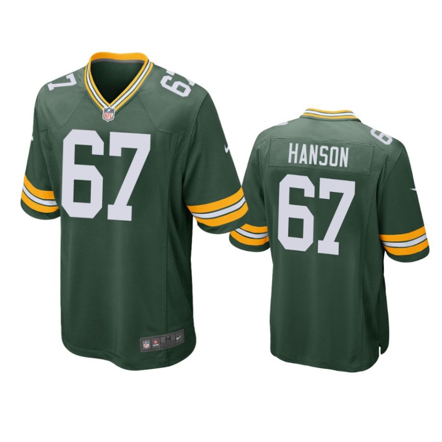 jake hanson packers green game jersey