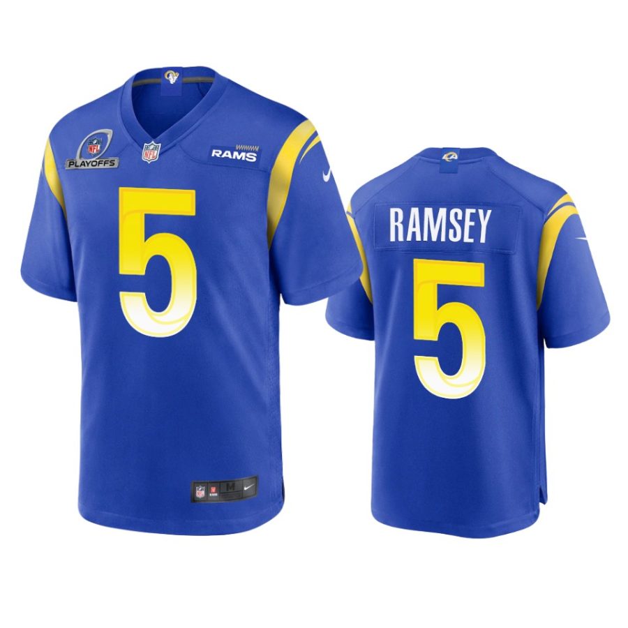 jalen ramsey rams royal 2021 nfl playoffs patch jersey