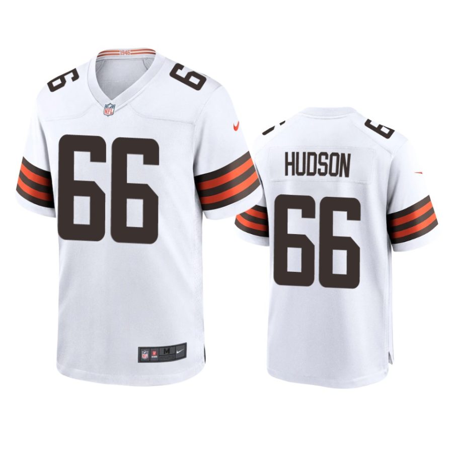 james hudson browns white game jersey