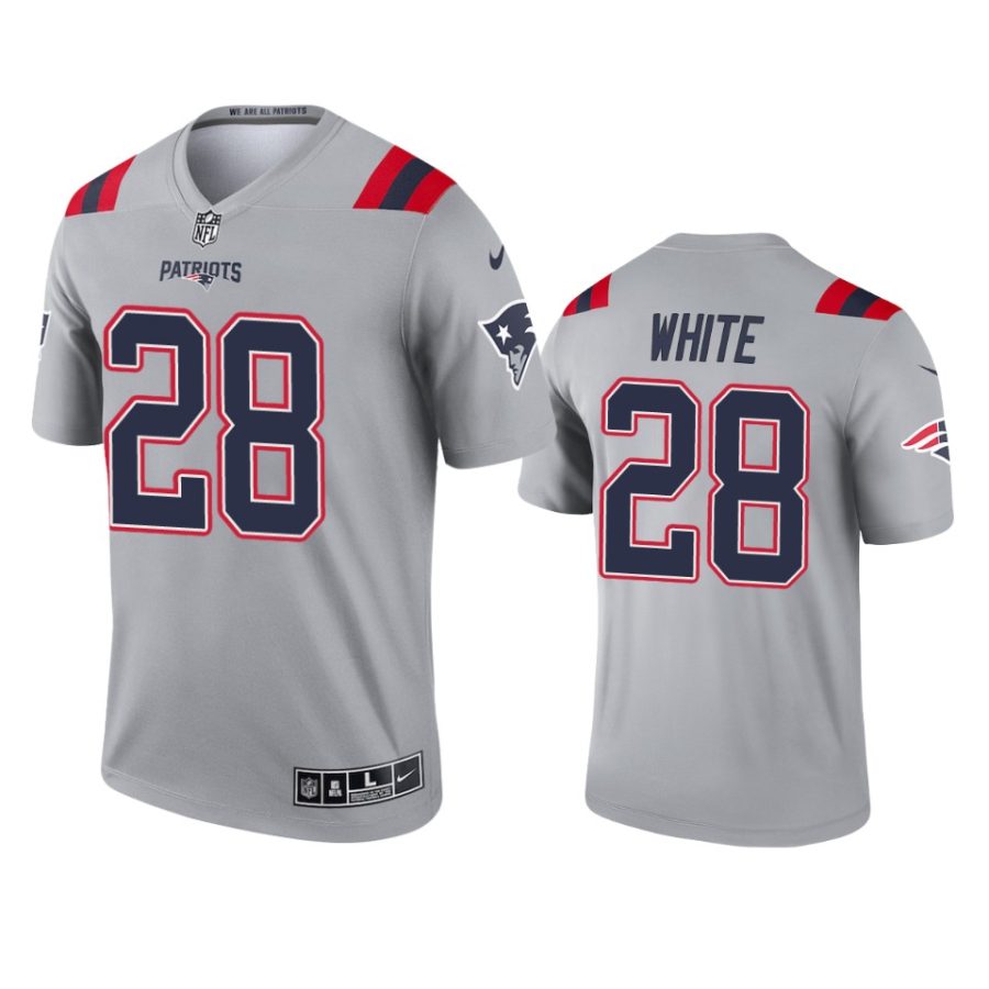 james white patriots inverted legend gray jersey