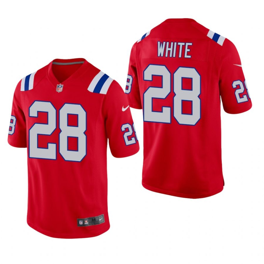 james white patriots red alternate game jersey