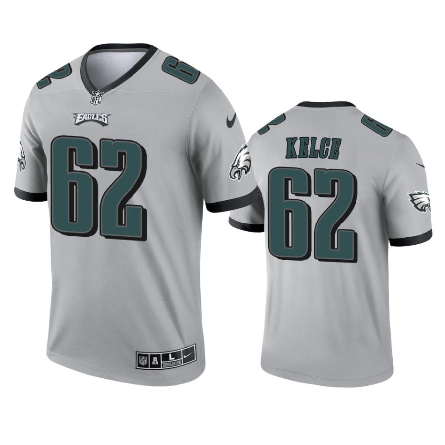 jason kelce eagles 2021 inverted legend silver jersey