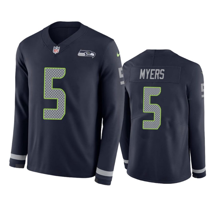 jason myers seahawks college navy therma long sleeve jersey