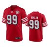 javon kinlaw 49ers scarlet 75th anniversary jersey