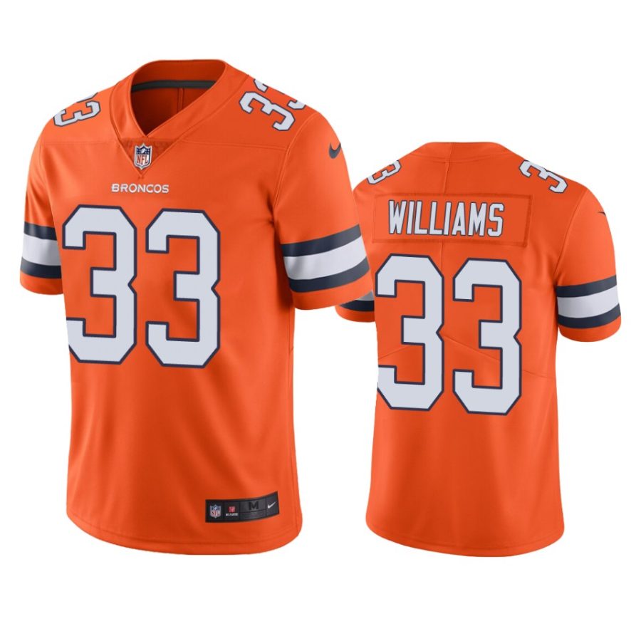 javonte williams broncos color rush limited orange jersey