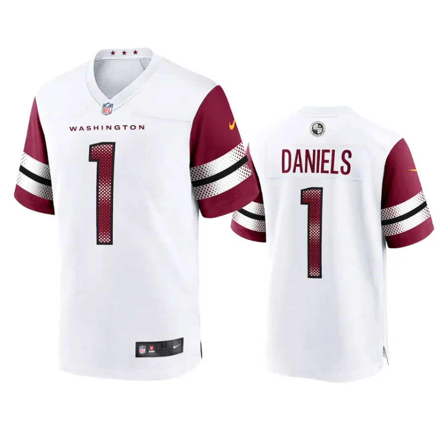 jayden daniels commanders white 2024 nfl draft jersey